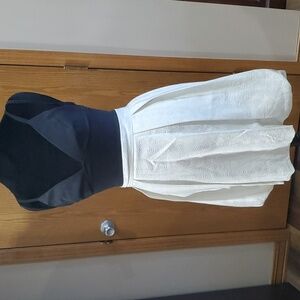 Maria bianca Nero cream champagne metallic formal evening dress